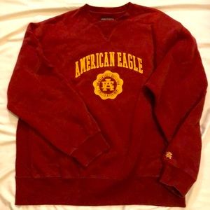 American Eagle Outfitters | Sweaters | Rare Vintage American Eagle  Outfitters Athletic Burgundy Sweatshirt L 52 | Poshmark
